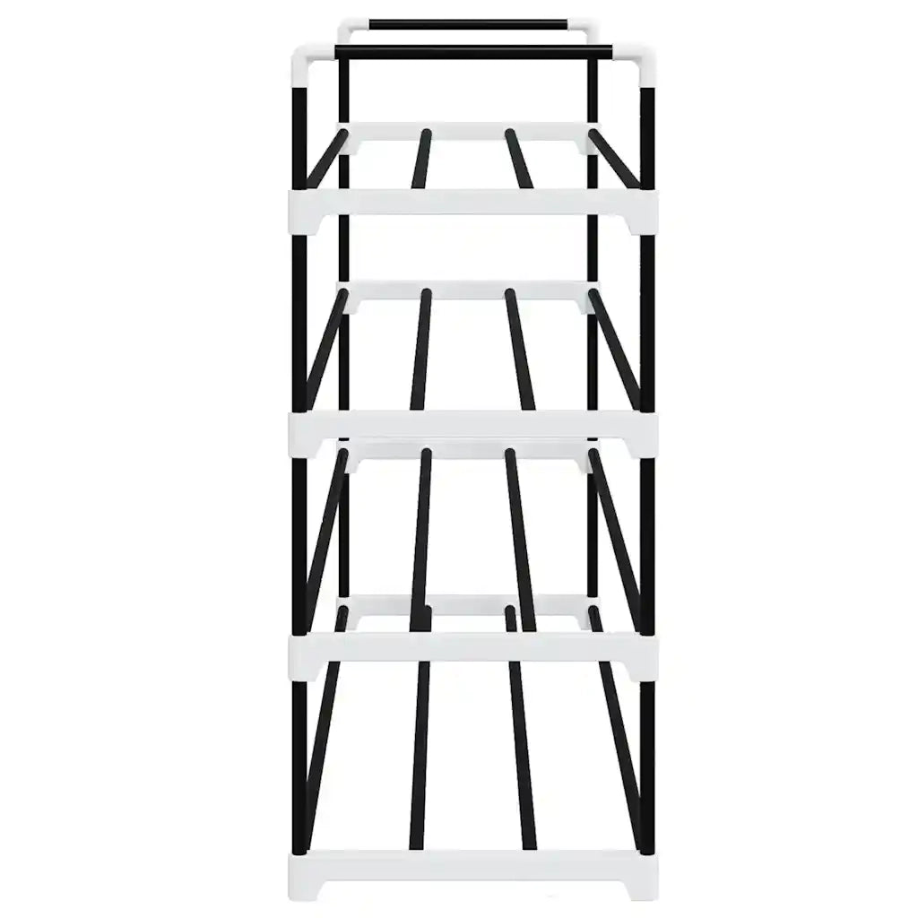 Scarpiera con 4 Ripiani in Metallo e Plastica Nero 245626