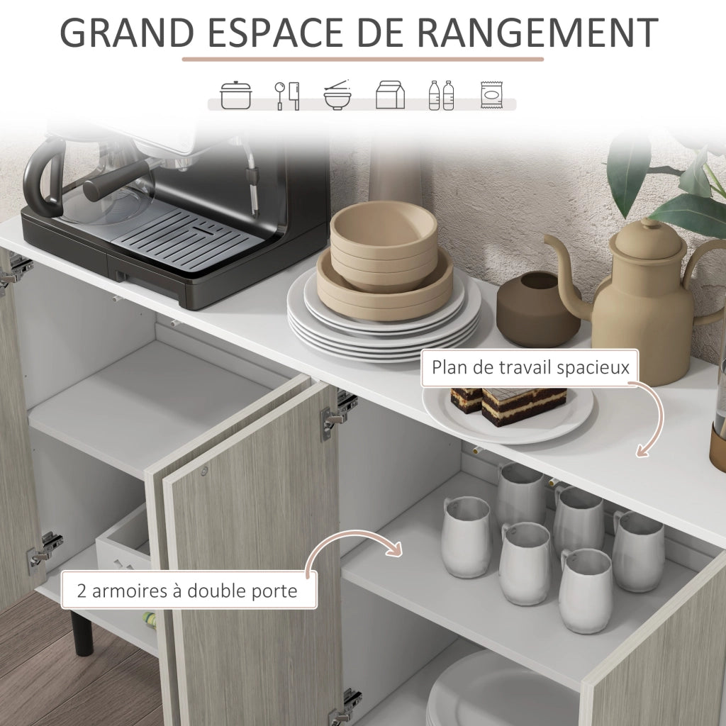 Buffet ¨C zephmum ¨C bianco e grigio 121x37x75 cm
