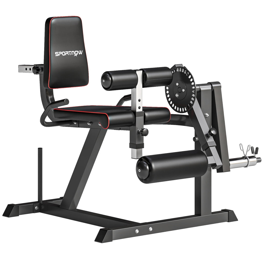 Macchina per Leg Extension e Leg Curl con Schienale e Cuscinetti Regolabili, 100x90x105 cm, Grigio e Nero