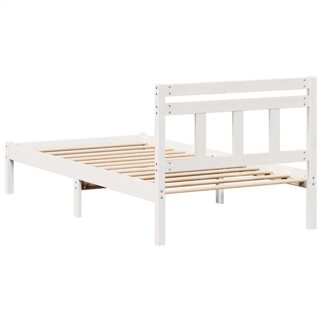 Struttura del letto-Giroletto-Rete del Letto Bianco 75 x 190 cm Pino massello 122578