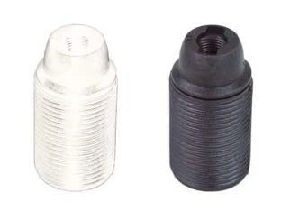 PORTALAMPADA E14 TERMOPLASTICO FILETTATO- - colore bianco - 10 pezzi