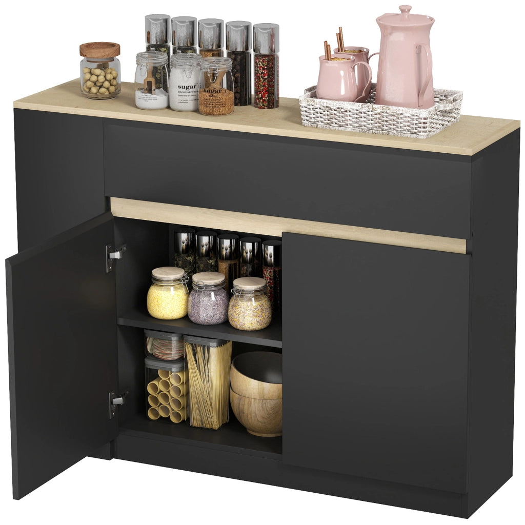 Credenza con cassetti e ante ¨C zephmum ¨C 110x29.5x82 cm nero
