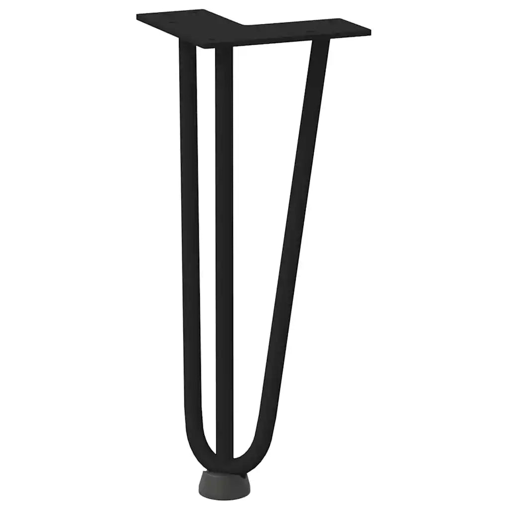 Gambe a forcina per tavolino 4 pz nere 30 cm in acciaio massiccio 4012436