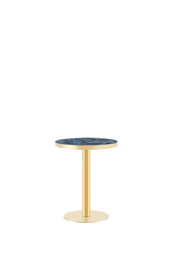 TAVOLINO Rotondo 60 cm Blu in MDF e Metallo