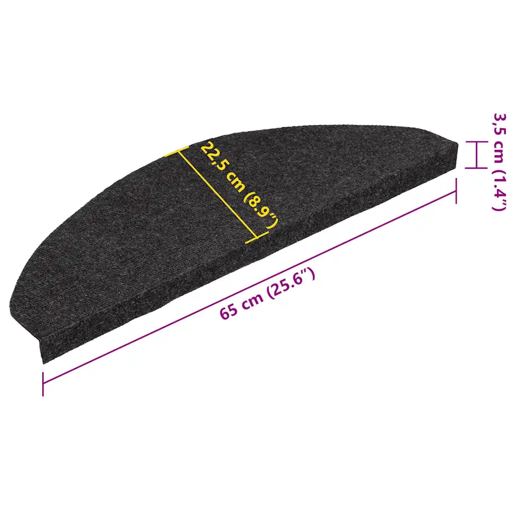 Tappetini Autoadesivi per Scale 20 pz | Gradini per Scale Neri 65x22,5x3,5 cm