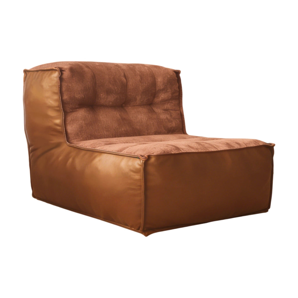 Poltrona marrone con piano laterale integrato