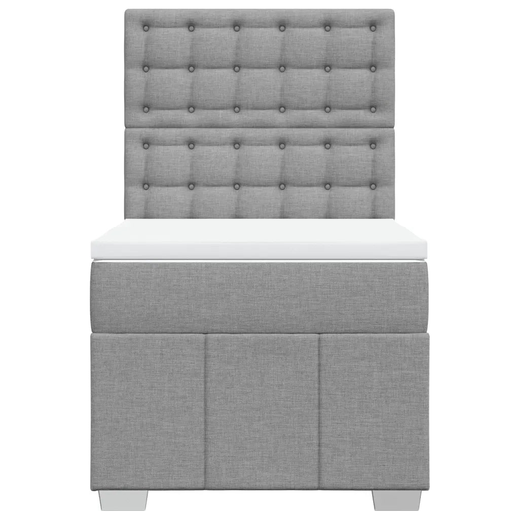 Giroletto a Molle con Materasso Grigio Chiaro 90x200 cm Tessuto