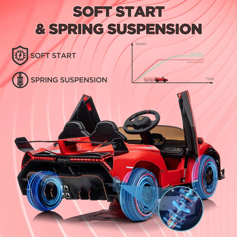 Auto Sportiva Elettrica 12V per Bambini con Porte ad Ali di Gabbiano; Funzione Dondolo e LED