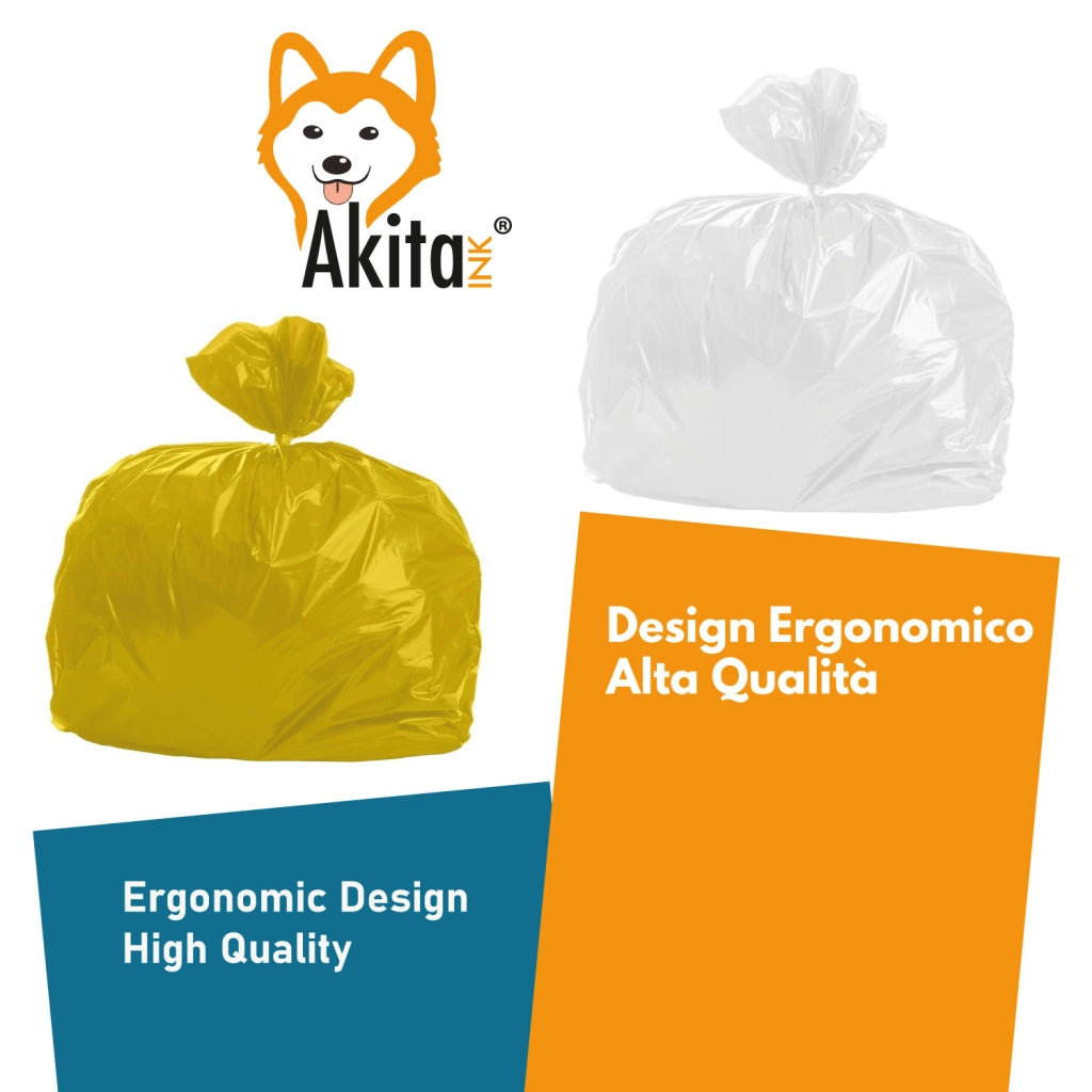 Akitaink 120 Sacchi Spazzatura 50x60 Trasparenti con Legacci