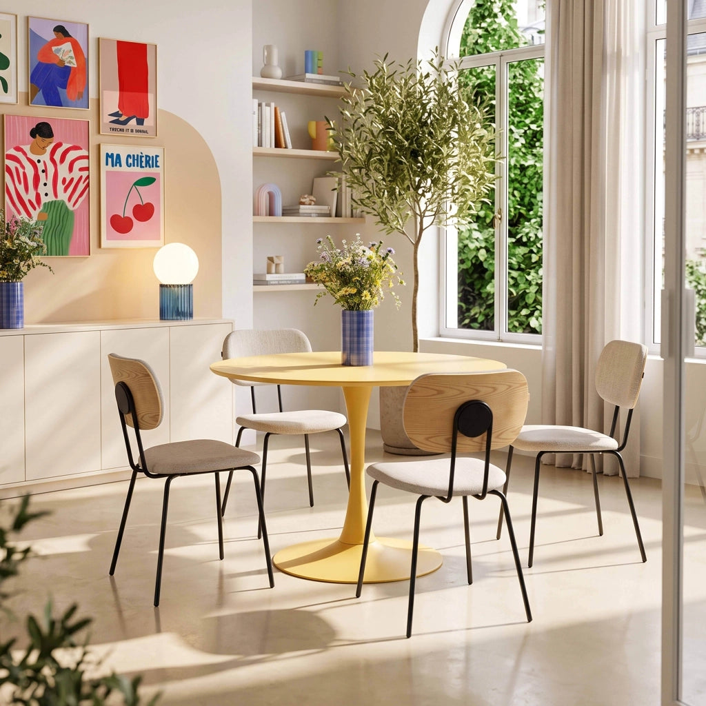 Oviala - Set di 2 sedie di design in acciaio e legno grigio