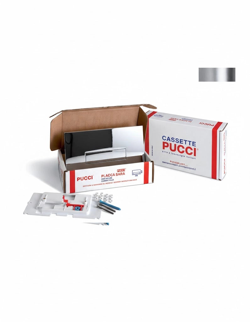 KIT SARA MONO TASTO TELAIO + PLACCA CM.33  Sp.1,2 Cromata     PUCCI