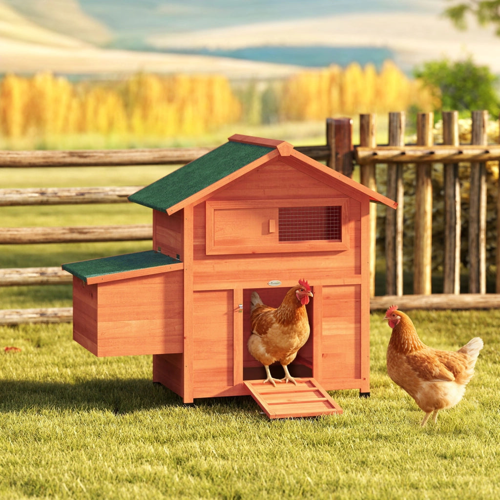 Pollaio da Giardino in Legno con Nido e Tetto Impermeabile ¨C Xylo ¨C 113,5x67,5x95,5 cm