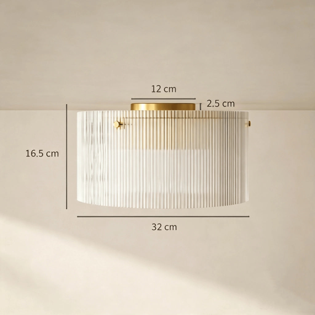 Plafoniera interna 32x32x16,5 cm in metallo e acrilico trasparente, E27,