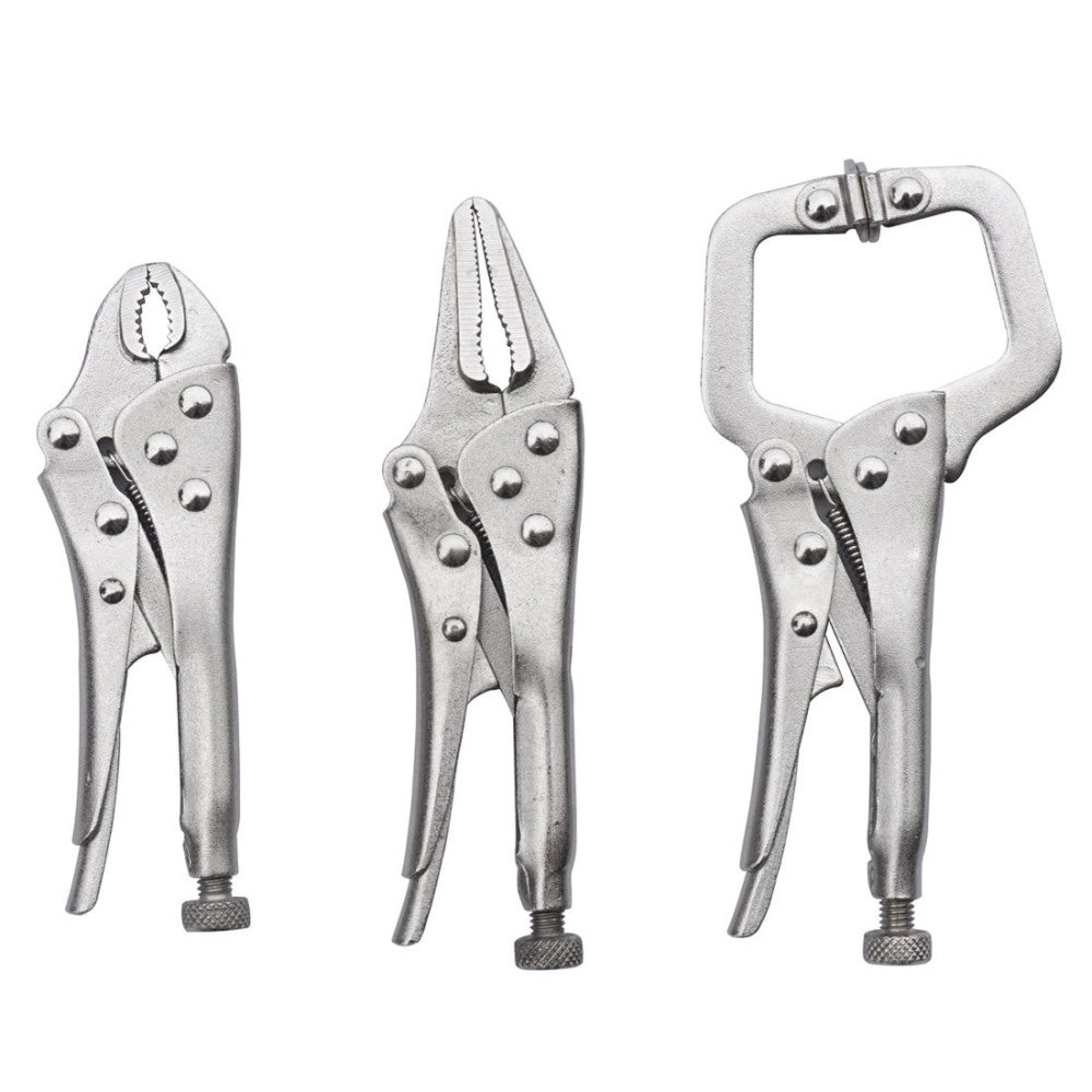 Trade Shop - Set 3 Chiave Pinza Pinze Scatto 4" 5" Autobloccante A Pressione Regolabile -