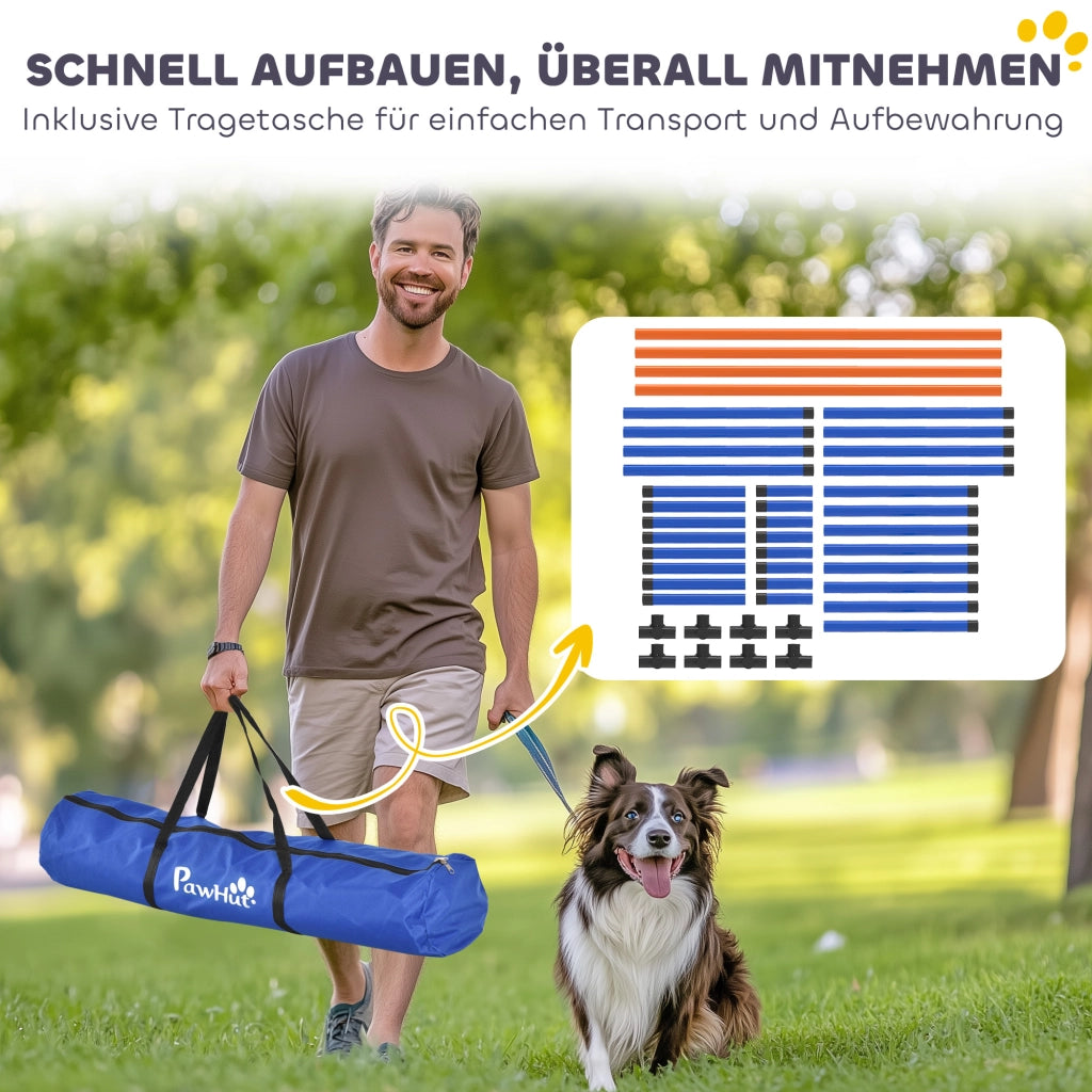 Set Agility per Cani ¨C Minimal ¨C 4 Pezzi con H¨¹rden e Tragetasche