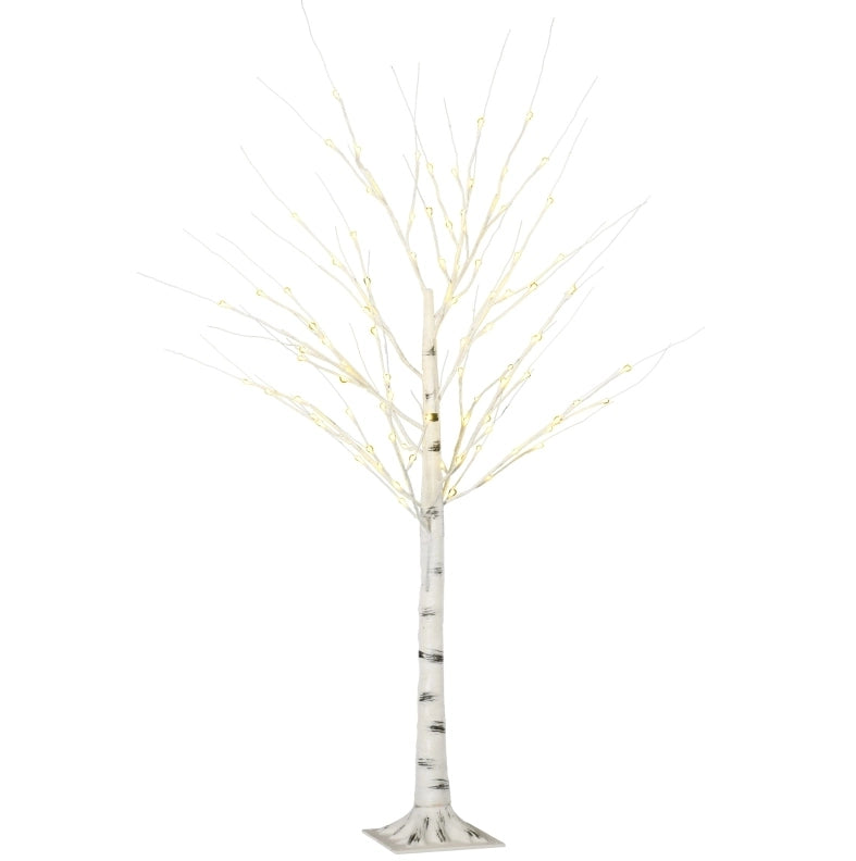 Betulla artificiale con LED, rami flessibili in plastica e metallo, 150 cm, bianca