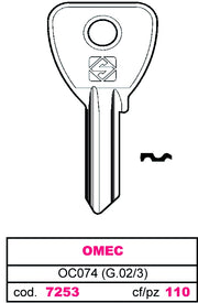 Silca CHIAVE ASC OC074 (G.VAC 3) OMEC 100.00 pz