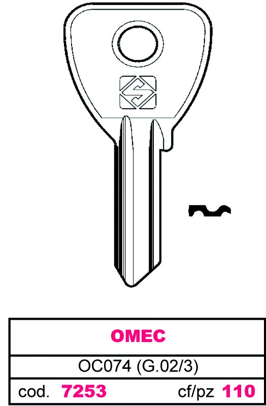 Silca CHIAVE ASC OC074 (G.VAC 3) OMEC 100.00 pz