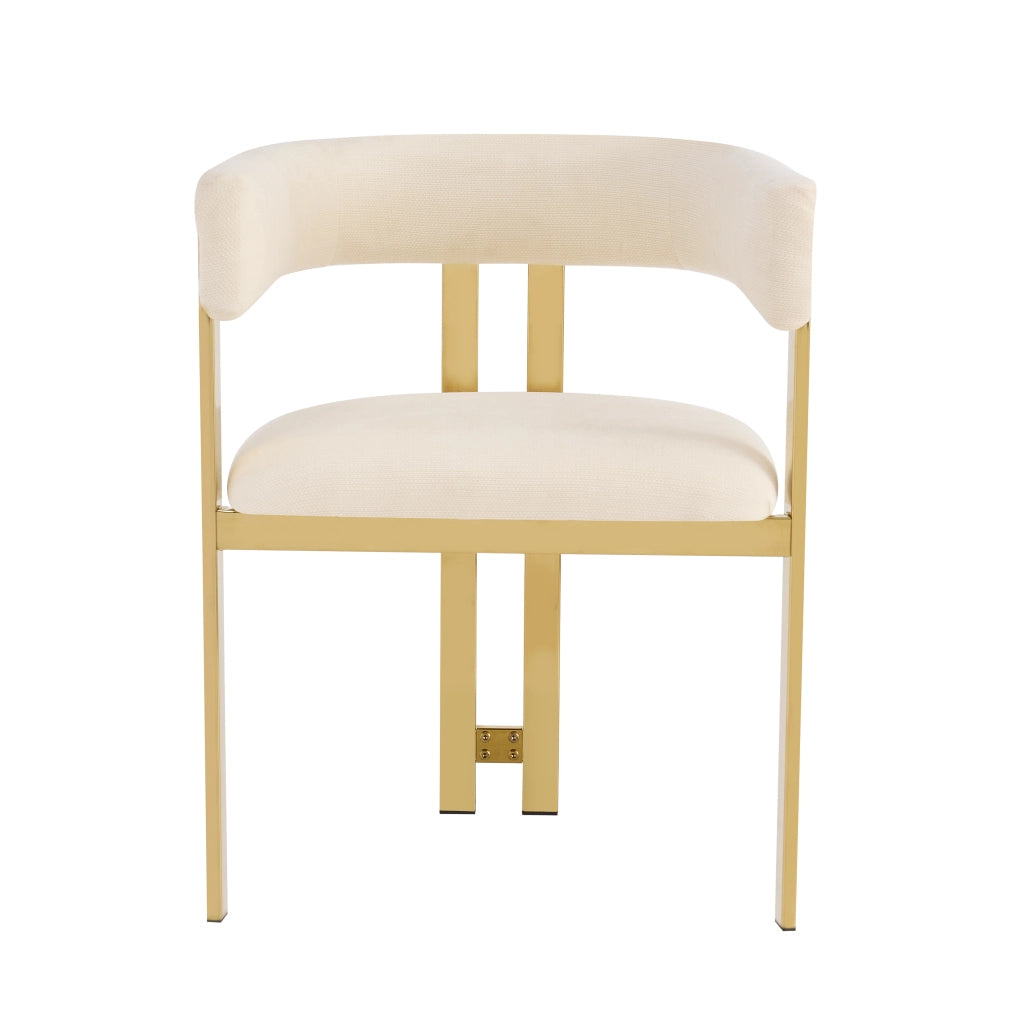 SEDIA da pranzo Set da 2 pezzi in Chenille Beige e Oro