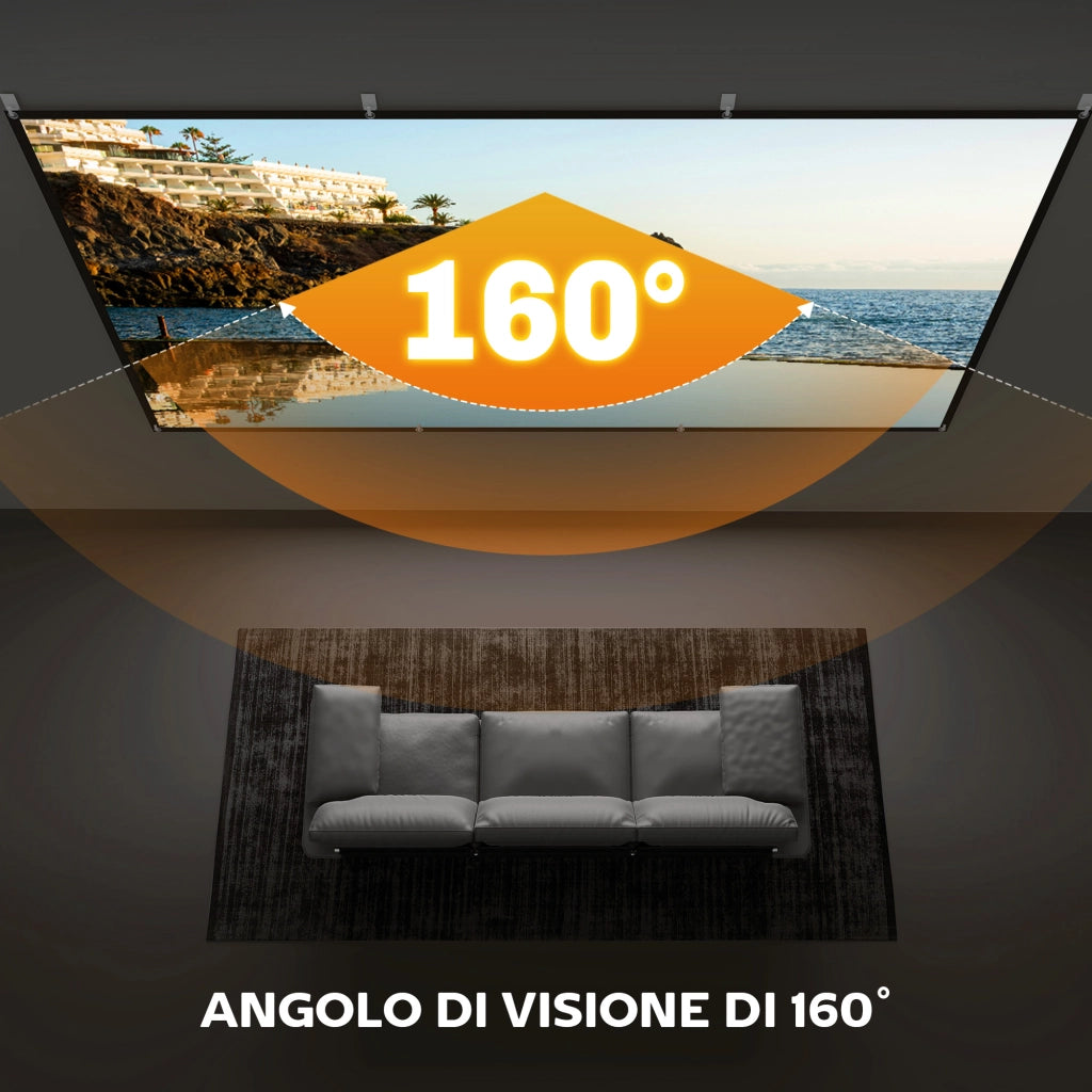 Telo per Proiettore Pieghevole 120' Bianco ¨C zephmum ¨C 16:9 HD 4K/8K