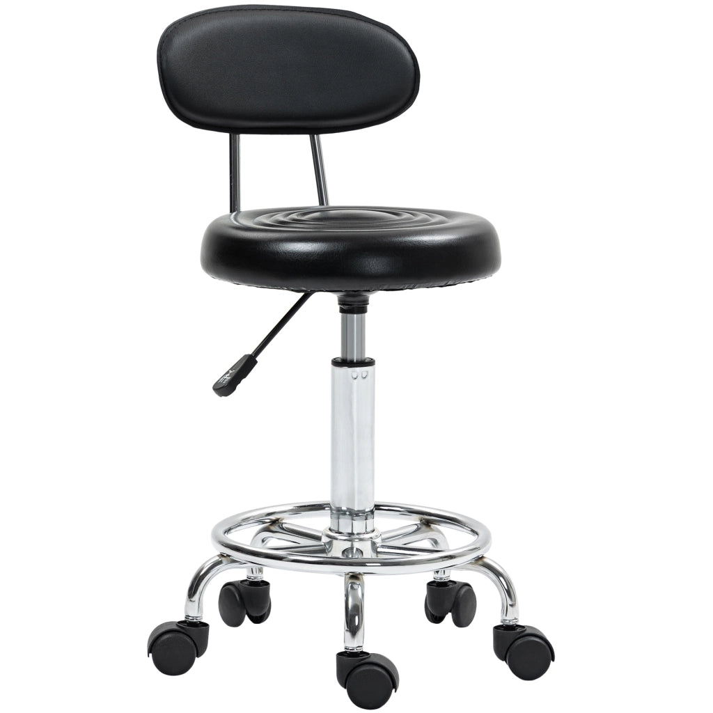 Sgabello girevole con schienale e altezza regolabile 70-86 cm ¨C Minimal ¨C nero