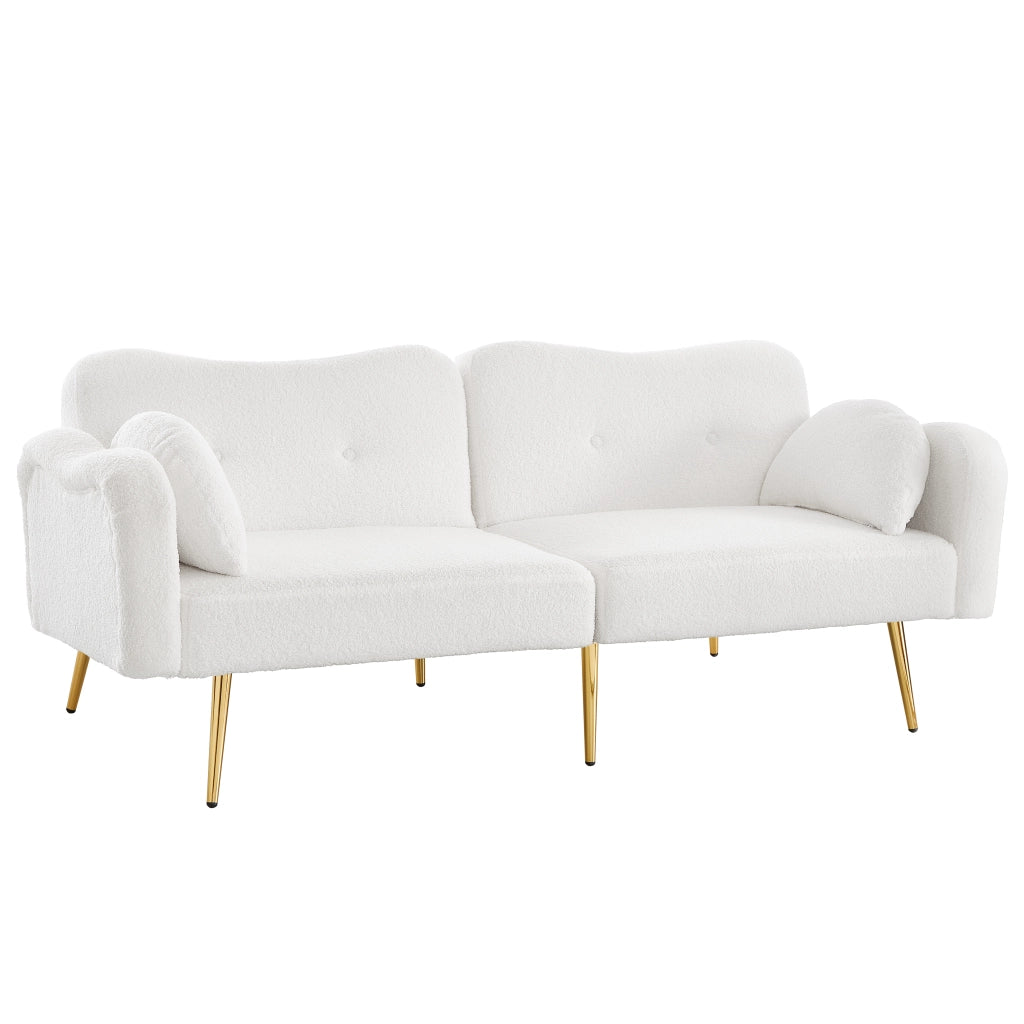Divano letto 2 posti - Zephmum- Schienale regolabile, gambe dorate, multifunzionale