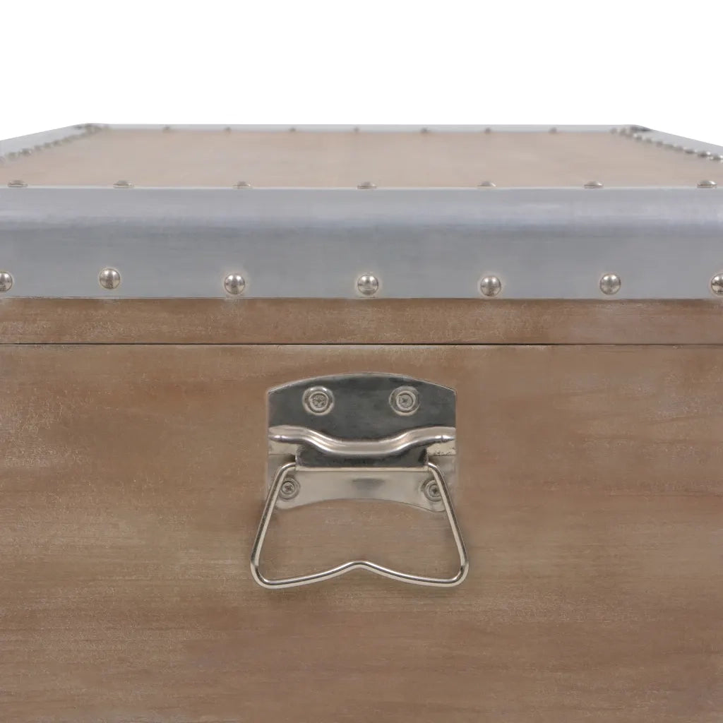 Baule Portaoggetti in Massello di Abete 91x52x40cm Marrone 246124