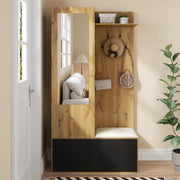 Set guardaroba da ingresso con scarpiera, specchio e panca
