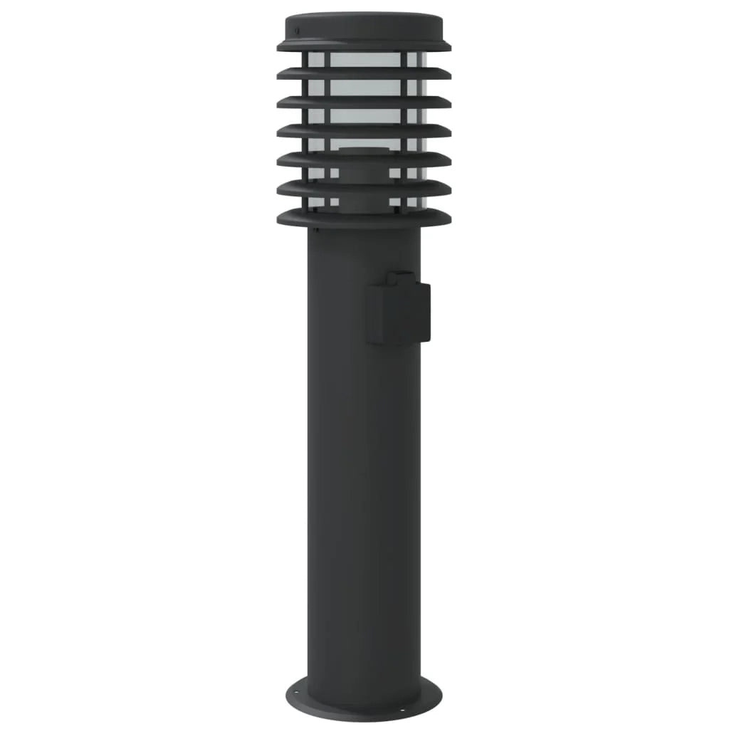 Lampada da terra per esterni con portalampada da 60 cm acciaio inox nero 02_0042530