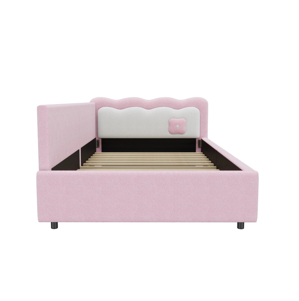 Letto da giorno con illuminazione LED ambientale; 90x200 cm; rosa