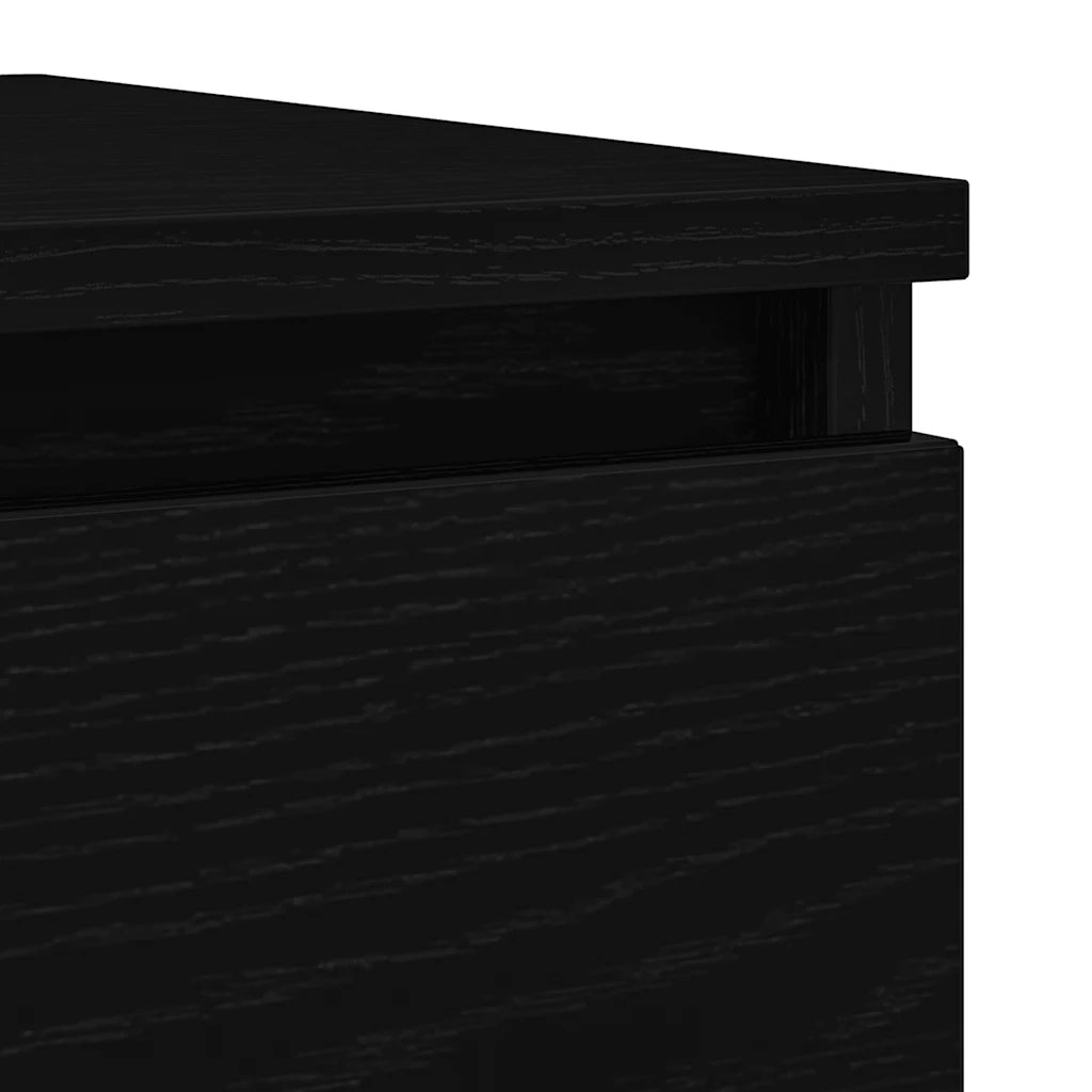 Credenza-Buffet-Armadio da cucina Rovere Nero 100x35x76 cm in Legno Multistrato