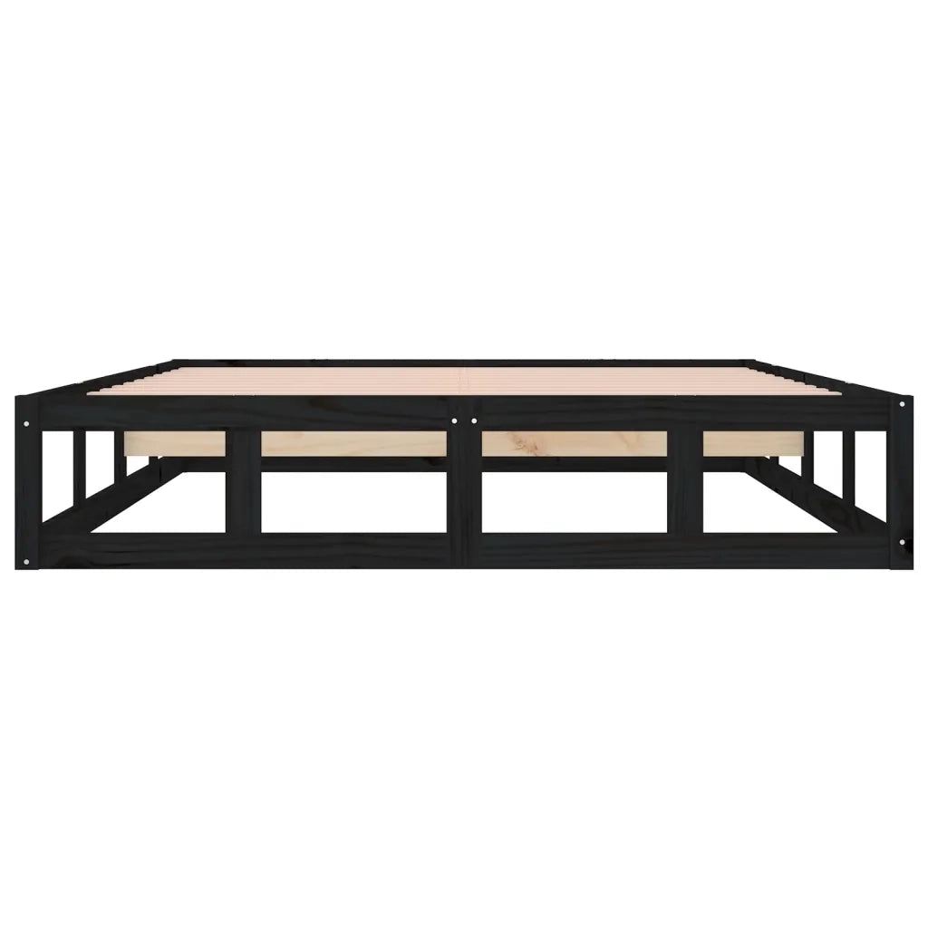 Giroletto-Struttura Letto Nero 120x200 cm in Legno Massello
