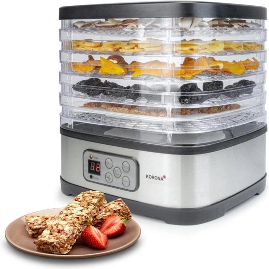 Dehydratore Automatico con Forma di Muesli - 5 Cassetti - Nero/Inox