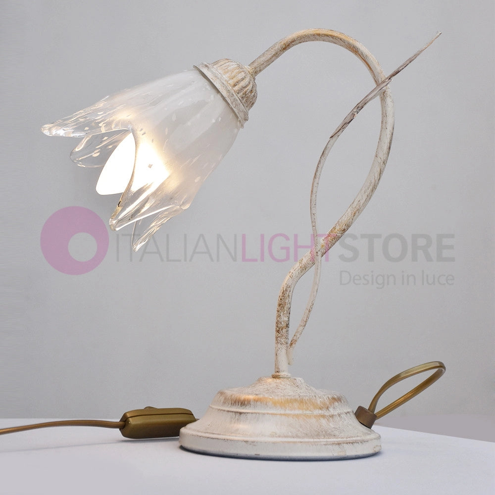 SYBILLA Lampada da tavolo in Ferro Stile Rustico Floreale