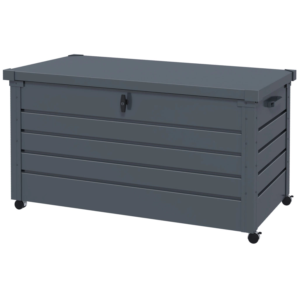 Baule da Giardino ¨C Minimal ¨C Grigio Scuro Acciaio Zincato 120x62x66 cm