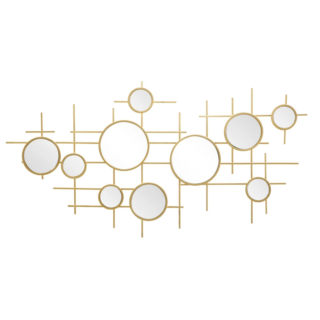 Specchio con Cornice Cerchi 27, Oro, Metallo, 117x4,5x61 cm