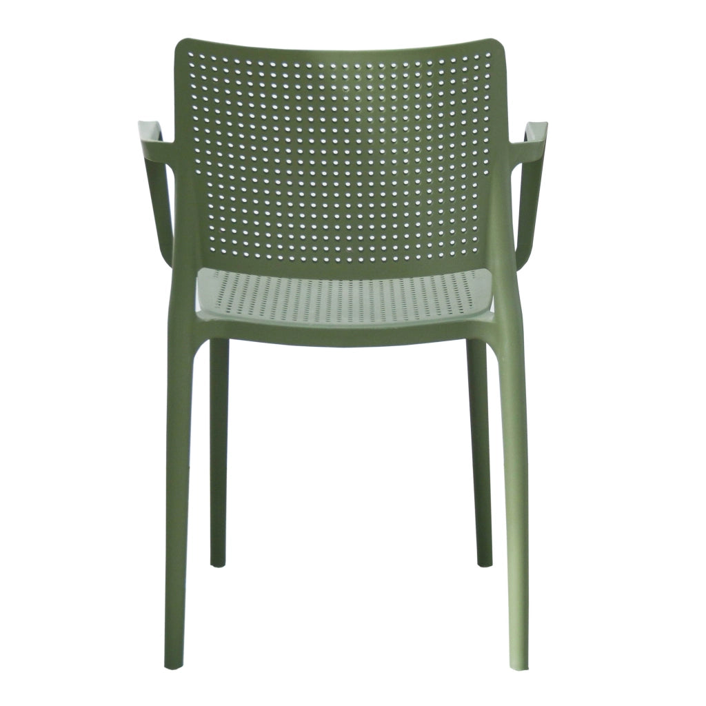 Oviala - Set di 4 sedie da giardino in plastica verde cactus