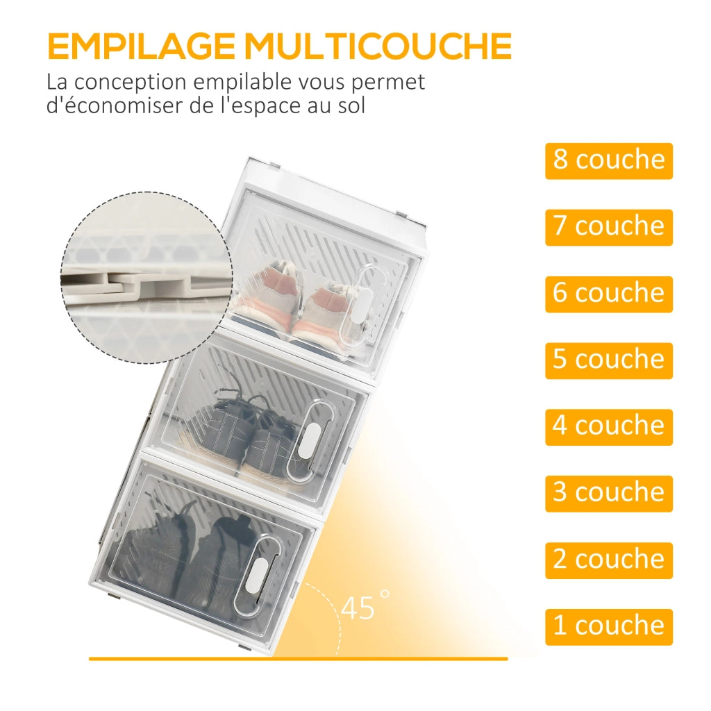 Armadio modulare 8 cubi ¨C zephmum ¨C bianco e trasparente