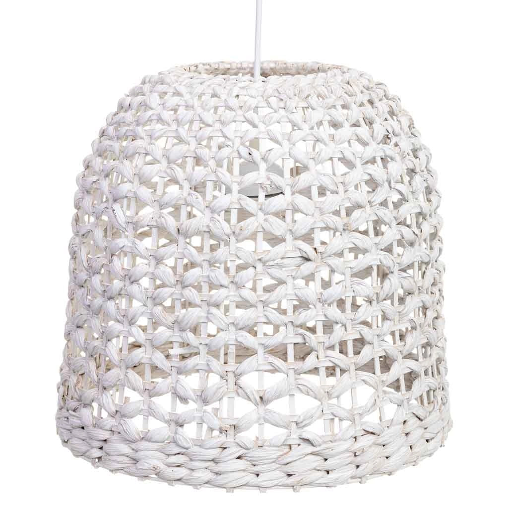 Lampada da soffitto in bambù bianco D33x30h cm