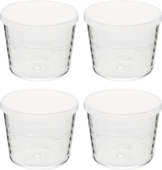 Set di 4 Bicchieri Multifunzionali con Coperchio – Perfetti per Latte, Succo e Spuntini