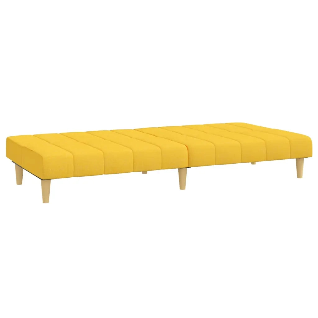 Divano Letto a 2 Posti Giallo in Tessuto 375831