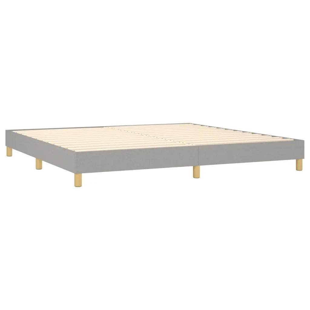 Giroletto a Molle con Materasso Grigio Chiaro 200x200cm Tessuto 3126749