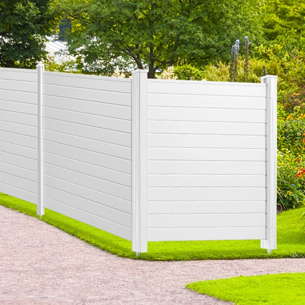 Recinzione Frangivista da Esterno 3 Pannelli in PVC Bianco 1270x1270mm Schermo Privacy per Giardino e Condizionatore