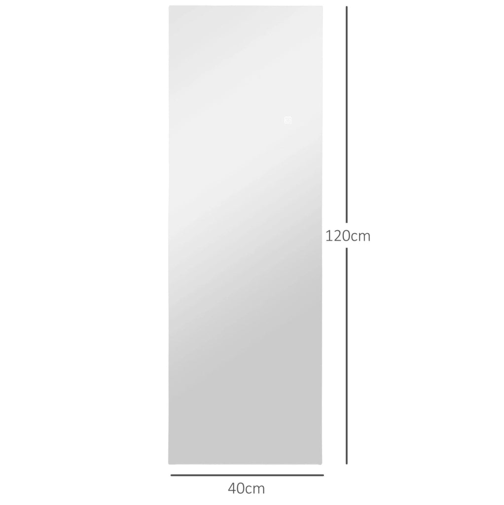 Specchio da parete LED 40x3x120 cm in vetro temperato, luce regolabile