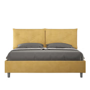 BS COM Letto queen size con rete imbottito 150x210 microfibra ocra Large