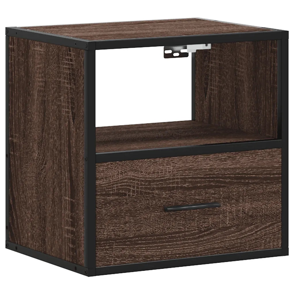 Comodino | Armadio da Notte | Mobiletto da notte a Muro Rovere Marrone 40x31x39,5 cm