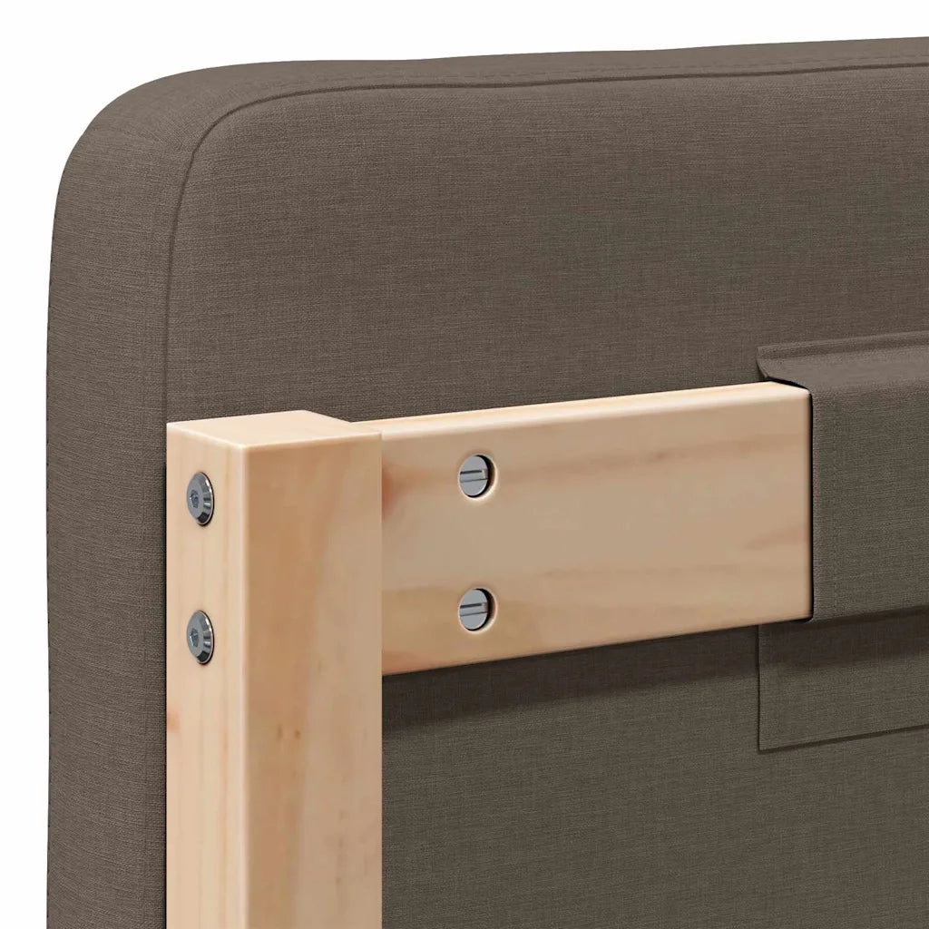 Testiera | Testata imbottita Marrone e taupe 75 cm Pino massello
