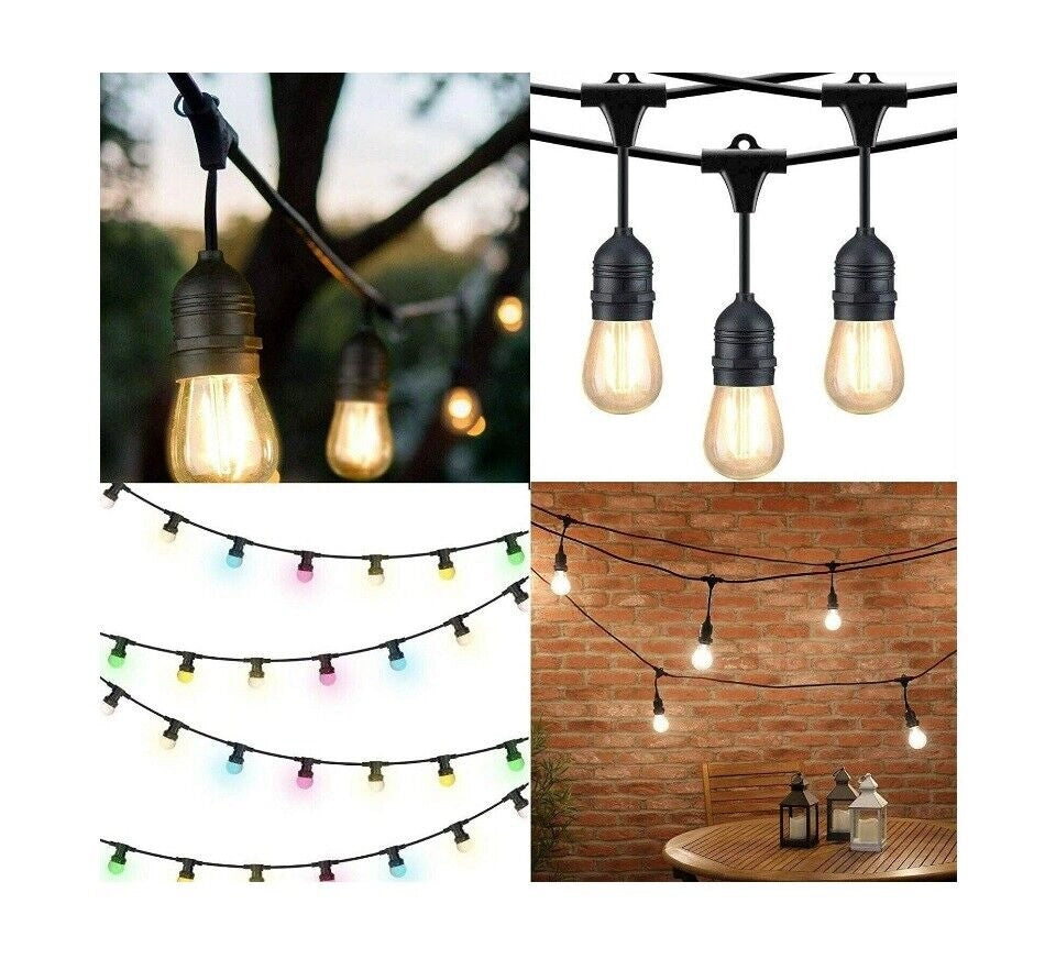 Catena portalampade led per esterno giardino E27 da 5 mt con 15 Attacchi