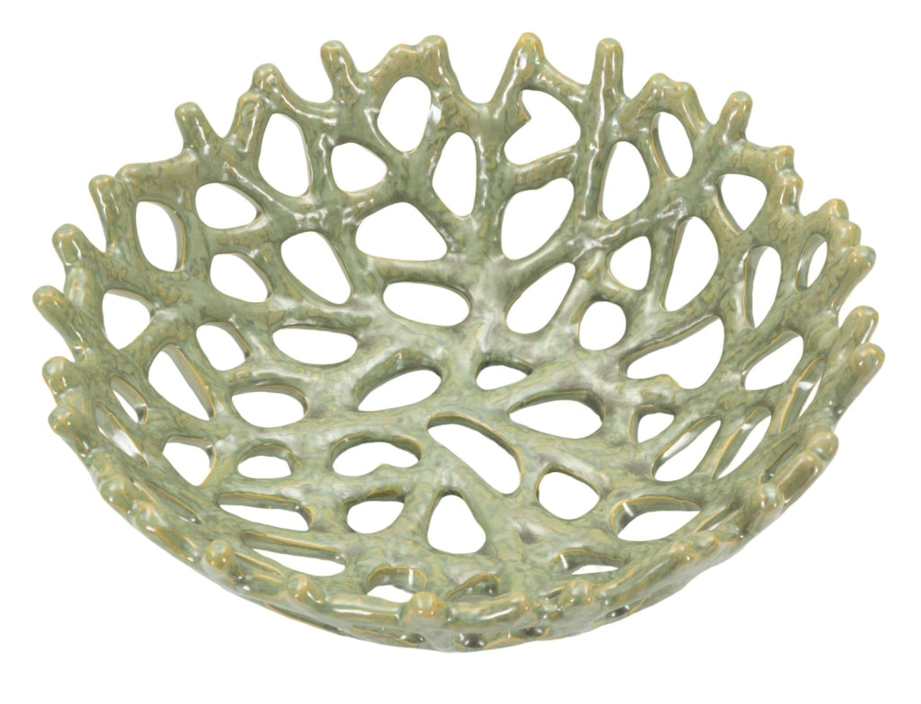 Svuotatasche Coral Ø35x13 cm in Ceramica Verde