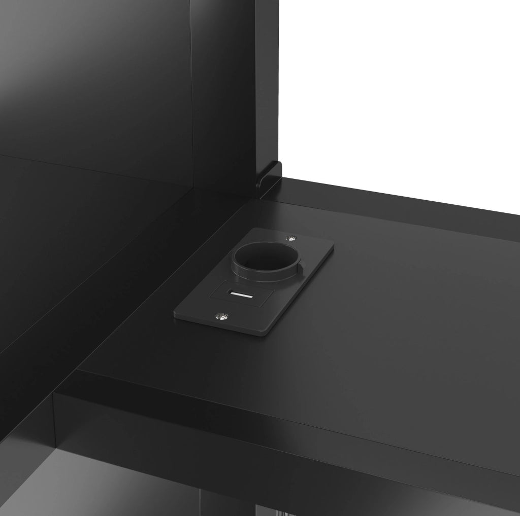 Letto a soppalco in metallo 140x200 cm con scrivania, LED, armadio aperto e scale nere